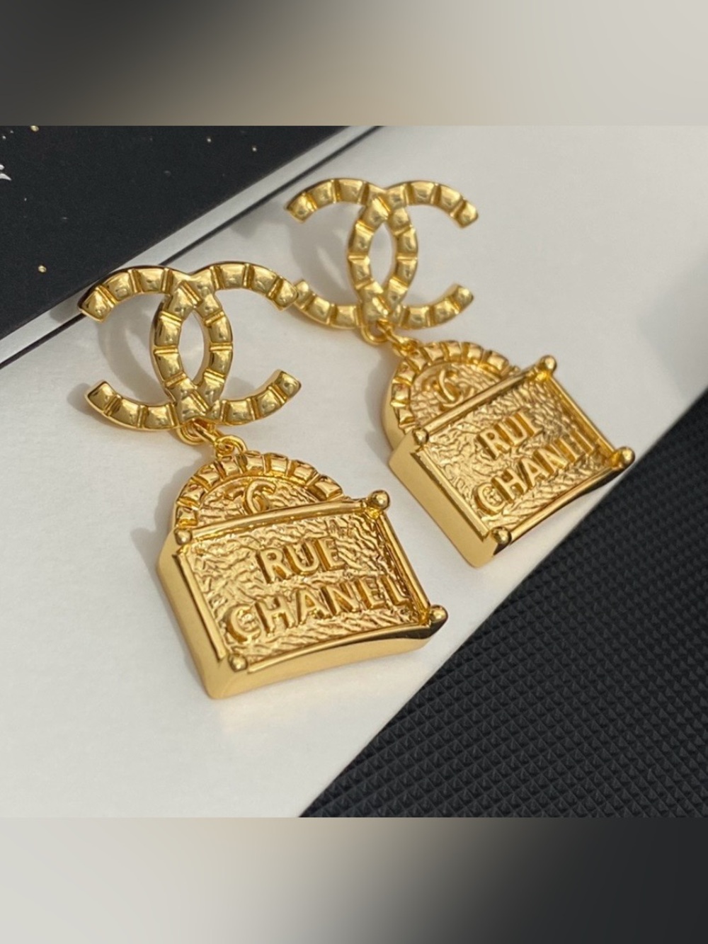 Double C Logo Gold-Tone Stud Earrings